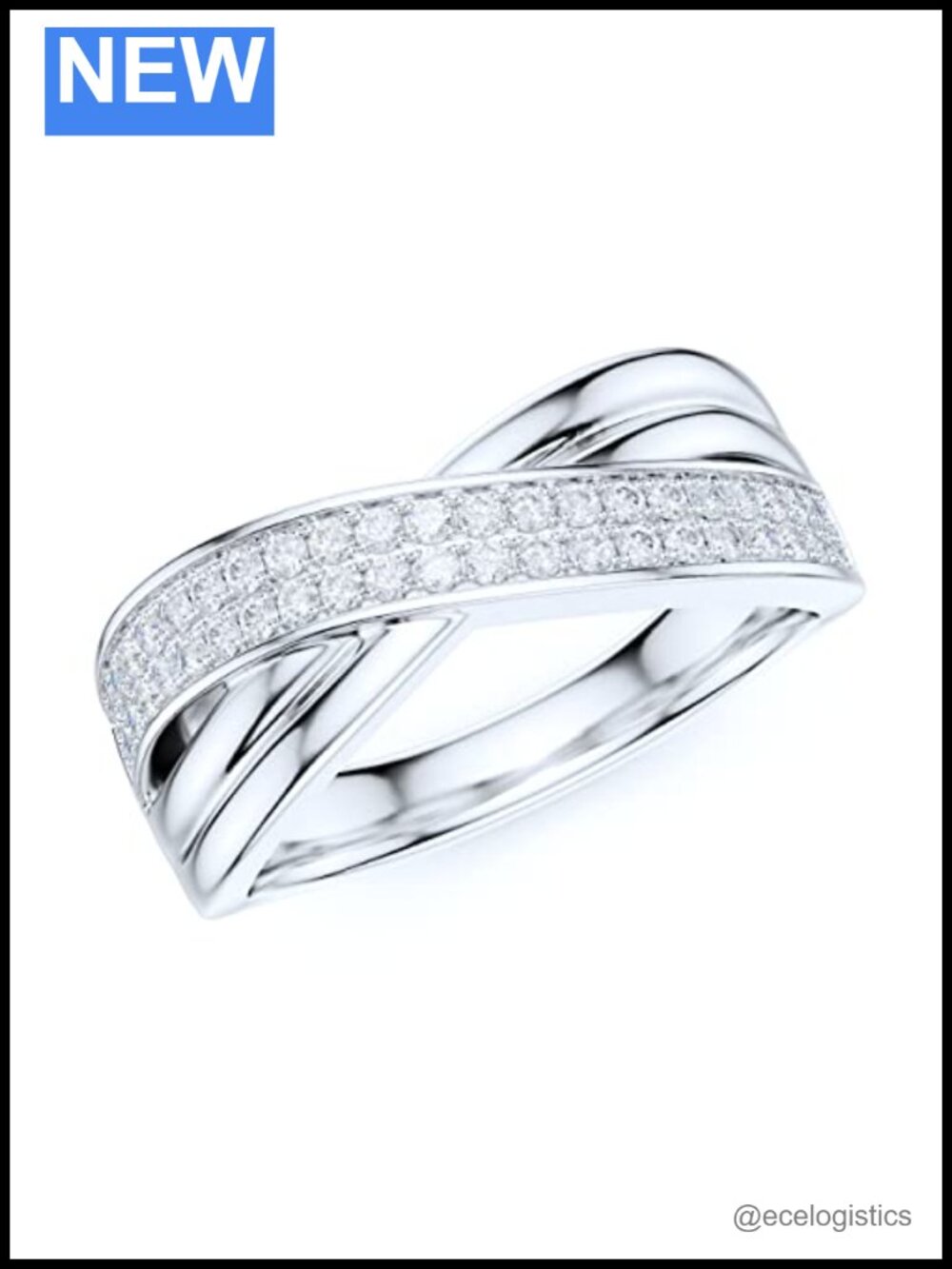 Sterling Silver Wedding Band Ring Unisex 7.6mm Pave Simulated Diamond